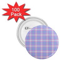 Pink Blue Plaid 1 75  Buttons (100 Pack)  by snowwhitegirl