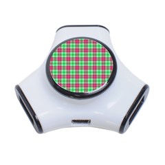 Pink Green Plaid 3-port Usb Hub by snowwhitegirl