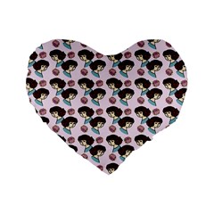 Redhead Girl Pink Standard 16  Premium Heart Shape Cushions by snowwhitegirl