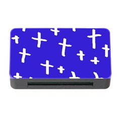 Blue White Cross Memory Card Reader With Cf by snowwhitegirl