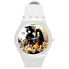 Old Halloween Photo Round Plastic Sport Watch (m) by snowwhitegirl