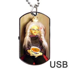 Eating Lunch Dog Tag Usb Flash (one Side) by snowwhitegirl
