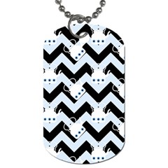 Blue Teapot Chevron Dog Tag (one Side) by snowwhitegirl