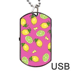 Lemons And Limes Pink Dog Tag Usb Flash (two Sides) by snowwhitegirl