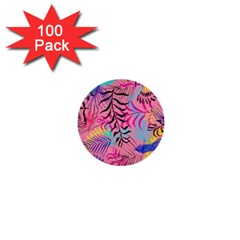 Illustration Reason Leaves Design 1  Mini Buttons (100 Pack)  by Sapixe