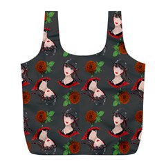 Vintage Flapper Woman Full Print Recycle Bag (l) by snowwhitegirl