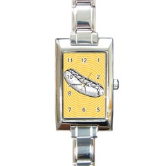 Pop Art Hot Dog Rectangle Italian Charm Watch by Valentinaart