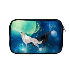 Awesome Black And White Wolf In The Universe Apple Macbook Pro 13  Zipper Case by FantasyWorld7