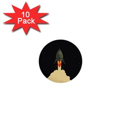 Rocket Space Stars 1  Mini Buttons (10 Pack)  by Nexatart