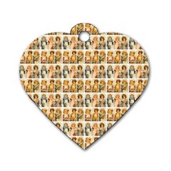 Victorian Girl Labels Dog Tag Heart (two Sides) by snowwhitegirl