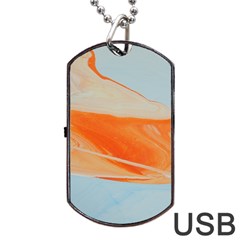 Orange And Blue Dog Tag Usb Flash (two Sides) by WILLBIRDWELL