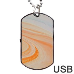 Orange And Blue 2 Dog Tag Usb Flash (two Sides) by WILLBIRDWELL