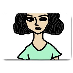 Angry Girl Large Doormat  by snowwhitegirl
