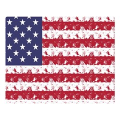 Usa Flag Halloween Holiday Nightmare Stripes Double Sided Flano Blanket (large)  by PodArtist