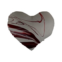 Wine Standard 16  Premium Flano Heart Shape Cushions by WILLBIRDWELL