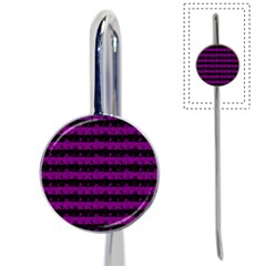 Zombie Purple And Black Halloween Nightmare Stripes  Book Mark by PodArtist
