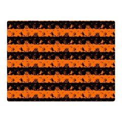 Dark Pumpkin Orange And Black Halloween Nightmare Stripes  Double Sided Flano Blanket (mini)  by PodArtist