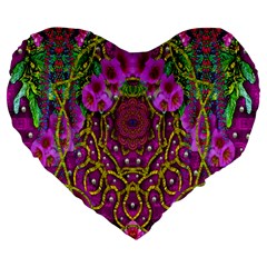 Star Of Freedom Ornate Rainfall In The Tropical Rainforest Large 19  Premium Flano Heart Shape Cushions