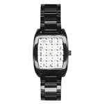 White Deer Pattern Stainless Steel Barrel Watch Front