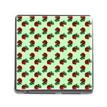 Red Roses Green Memory Card Reader (Square 5 Slot) Front