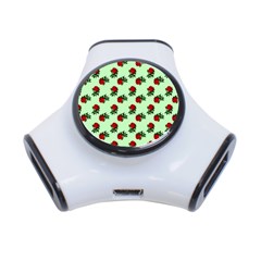 Red Roses Green 3-port Usb Hub by snowwhitegirl