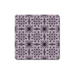 Ornamental Pink Black Square Magnet Front