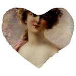 Vintage 1501572 1280 Large 19  Premium Flano Heart Shape Cushions Front