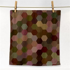 Brown Background Layout Polygon Face Towel by Sapixe