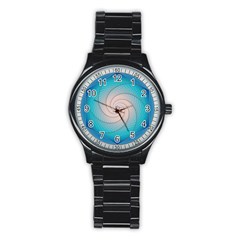 Decorative Background Blue Stainless Steel Round Watch by Sapixe