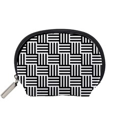 Basket Black Lines Stripes White Accessory Pouch (small) by Sapixe
