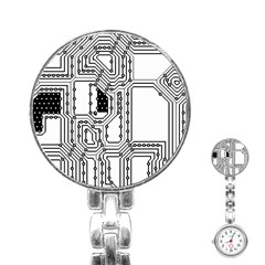 Seamless Pattern Texture Background Stainless Steel Nurses Watch by Sapixe