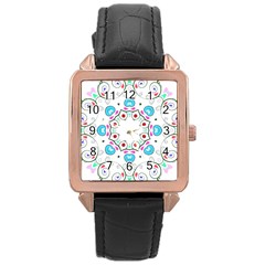 Paisley Design 2 Embroidery Rose Gold Leather Watch  by snowwhitegirl