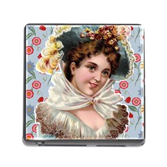 Victorian Lady Blue Floral Memory Card Reader (square 5 Slot) by snowwhitegirl