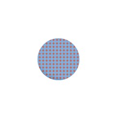 Pastel Mod Blue Orange Circles 1  Mini Buttons by BrightVibesDesign