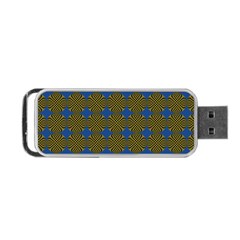Mod Yellow Blue Circles Pattern Portable Usb Flash (one Side) by BrightVibesDesign
