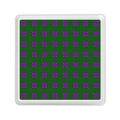 Mod Green Purple Circles Pattern Memory Card Reader (square) by BrightVibesDesign
