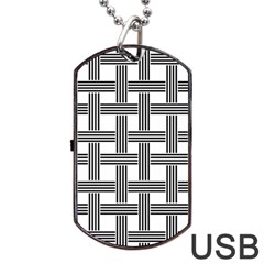 Seamless Stripe Pattern Lines Dog Tag Usb Flash (two Sides) by Simbadda