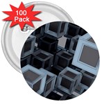 Cube Fantasy Square Shape 3  Buttons (100 pack)  Front