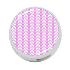 Circles Lines Light Pink White Pattern 4-port Usb Hub (two Sides) by BrightVibesDesign