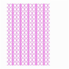Circles Lines Light Pink White Pattern Small Garden Flag (two Sides) by BrightVibesDesign