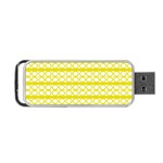 Circles Lines Yellow Modern Pattern Portable USB Flash (One Side) Front