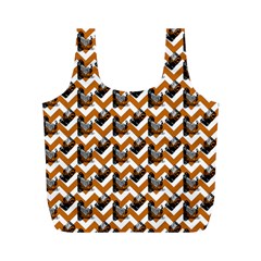 Vintage Camera Chevron Orange Full Print Recycle Bag (m) by snowwhitegirl