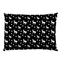 Deer Dots Black Pillow Case by snowwhitegirl