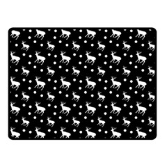 Deer Dots Black Double Sided Fleece Blanket (small)  by snowwhitegirl