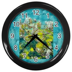 Bloom In Vintage Ornate Style Wall Clock (black) by pepitasart
