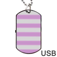 Bold Stripes Soft Pink Pattern Dog Tag Usb Flash (two Sides) by BrightVibesDesign