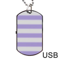 Bold Stripes Soft Purple Pattern Dog Tag Usb Flash (one Side) by BrightVibesDesign
