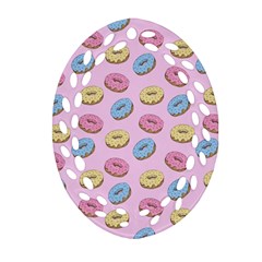 Donuts Pattern Oval Filigree Ornament (two Sides) by Valentinaart