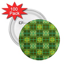 Mod Yellow Green Squares Pattern 2 25  Buttons (100 Pack)  by BrightVibesDesign
