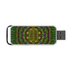 Butterfly Flower Jungle And Full Of Leaves Everywhere Portable Usb Flash (one Side) by pepitasart
